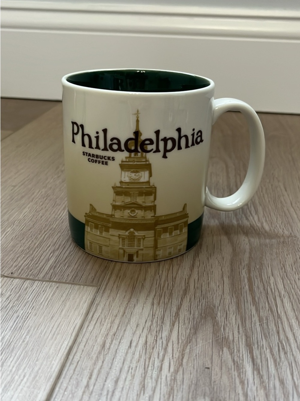 Starbucks Philadelphia Mug - Green and Cream